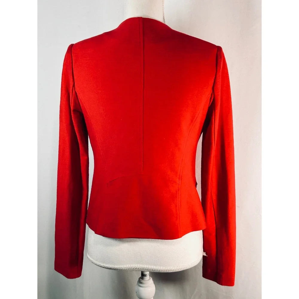 Kate & Rosy Red Floral Embroidered Asymmetrical Zip Moto Jacket Womens‎ Small